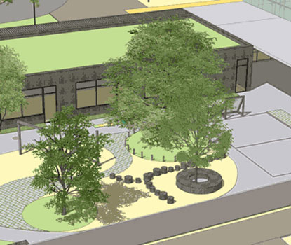 image 3d d'une ecole fictive